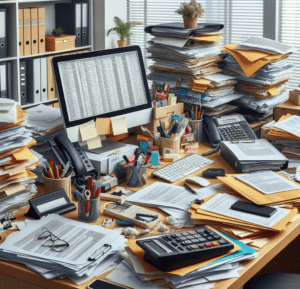 Dossiers dan un bureau