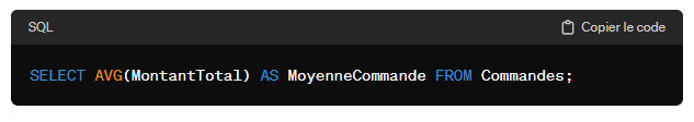 Fonction agrégée et groupement base de données