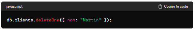 Suppression base de données sur MongoDB