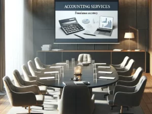 Salle de réunion avec un secrétaire en gestion comptable