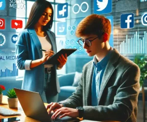Secrétariat indépendant en community management aidant un étudiant