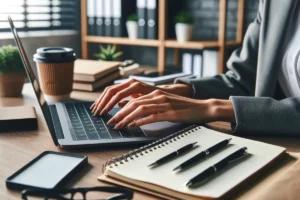 Organisation du temps d'un travailleur indépendant à l'aide d'agenda et ordinateur