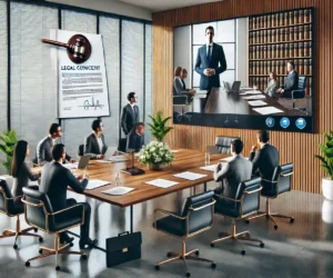 Réunion d'équipe pour gestion de litiges