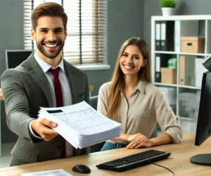 Professionnels confiant la gestion de leurs paiements à un prestataire en externalisation