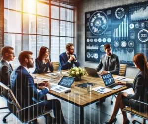 Collaborateurs en train de résoudre des litiges par négociation