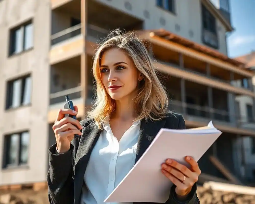 Experte immobilière enregistrant une expertise pour transcription