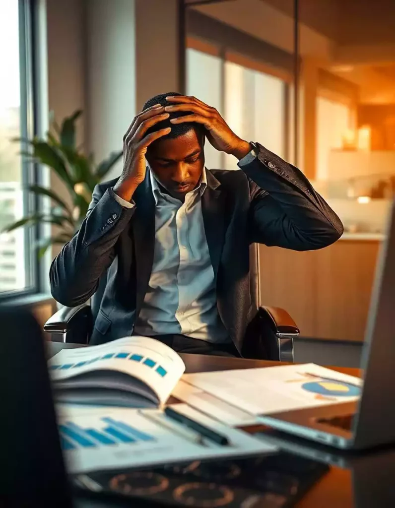 Gestionnaire d'entreprise découragé par échec
