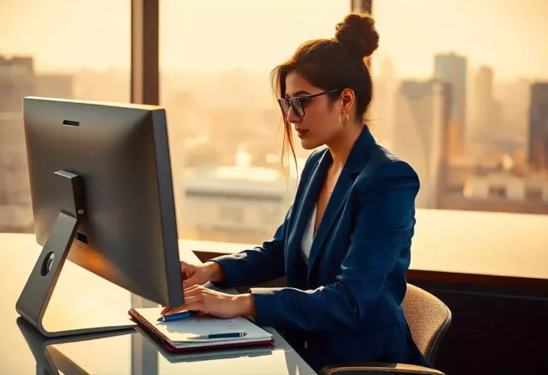 Une avocate dans son bureau